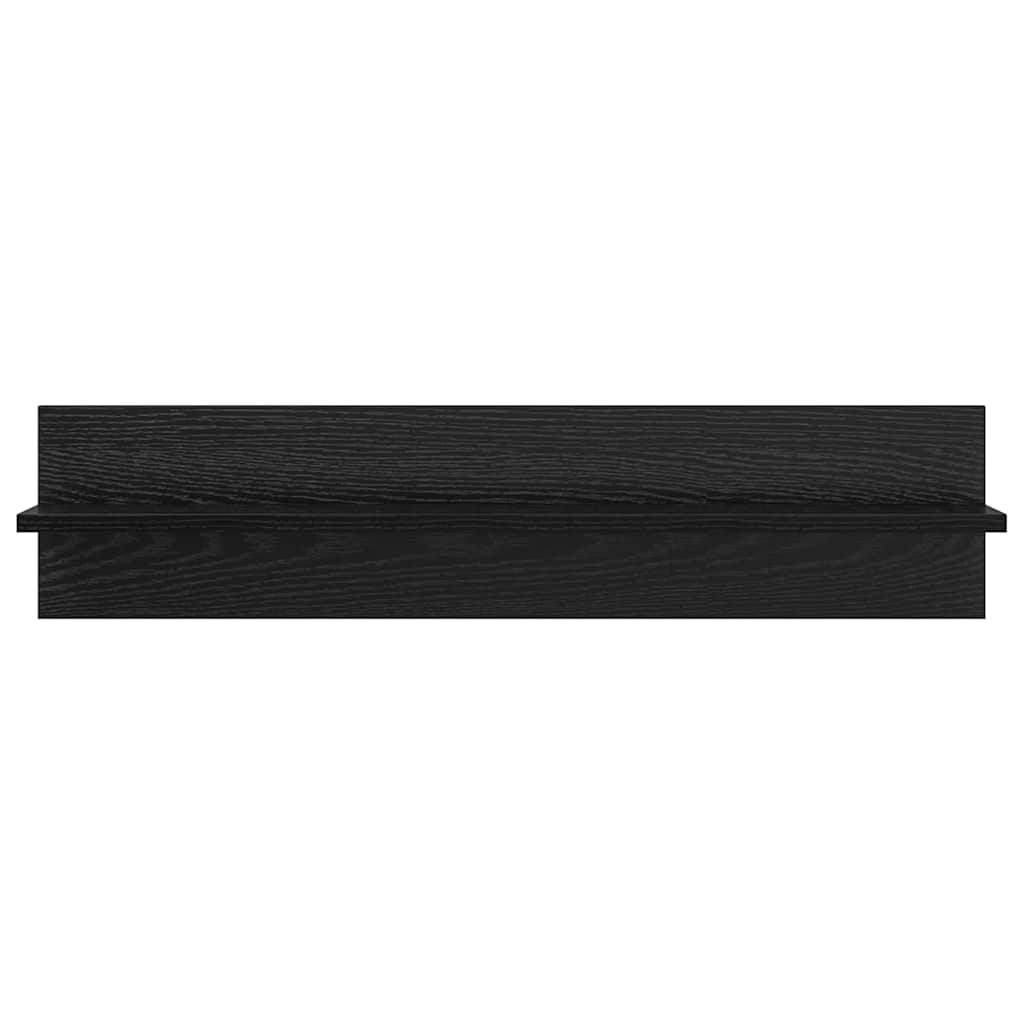 Wandplanken 4 pcs Zwart Eiken 80 x 11,5 x 18 cm Bewerkt hout is nu te koop bij PeponiXL, paradijselijk wonen!