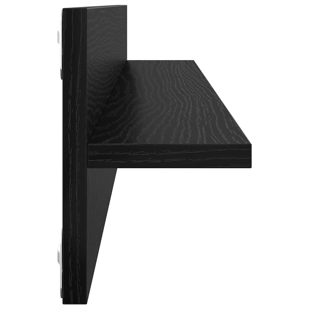Wandplanken 4 pcs Zwart Eiken 80 x 11,5 x 18 cm Bewerkt hout is nu te koop bij PeponiXL, paradijselijk wonen!