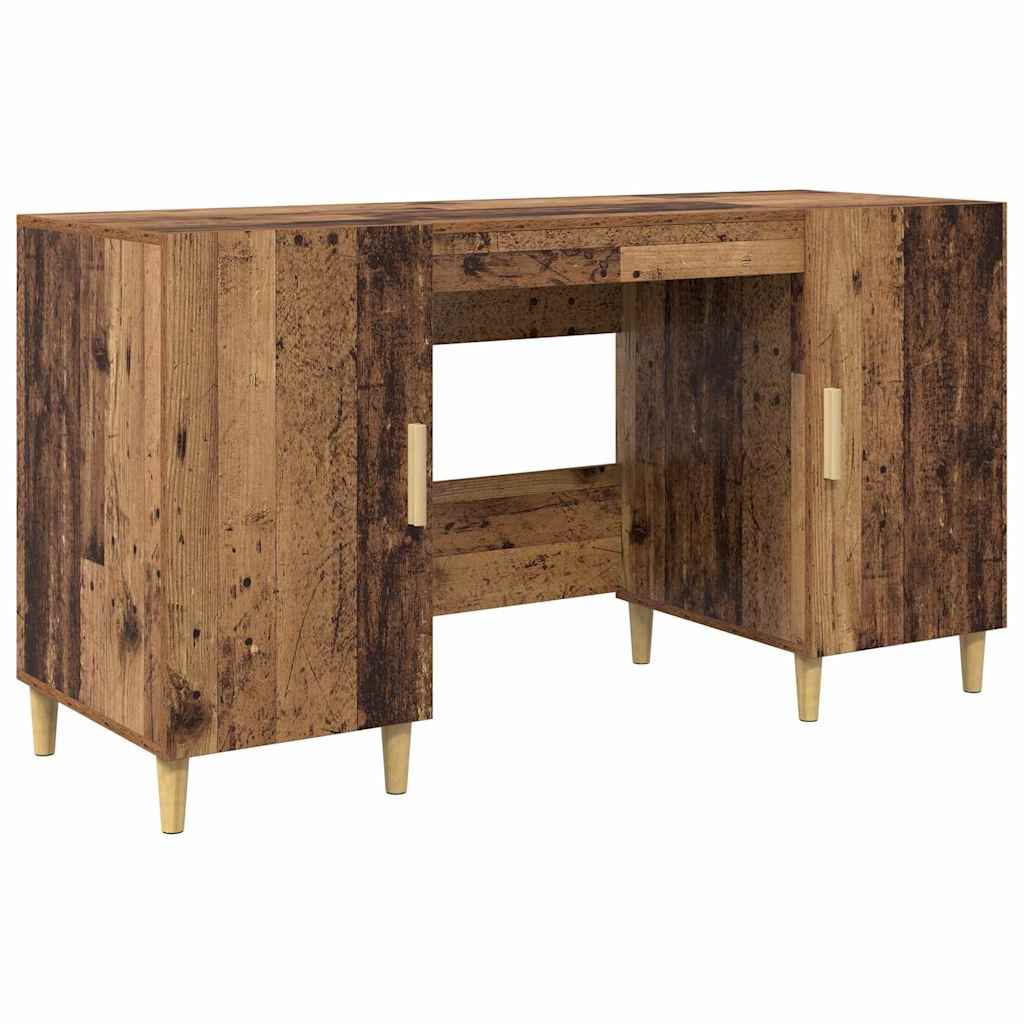 Bureau met plank Oud Hout 140 x 50 x 75 cm Bewerkt hout is nu te koop bij PeponiXL, paradijselijk wonen!