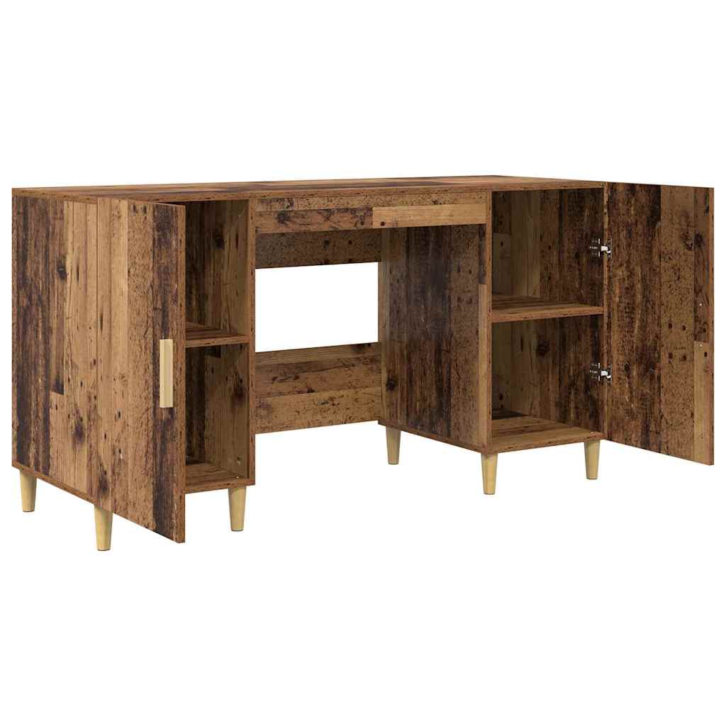 Bureau met plank Oud Hout 140 x 50 x 75 cm Bewerkt hout is nu te koop bij PeponiXL, paradijselijk wonen!
