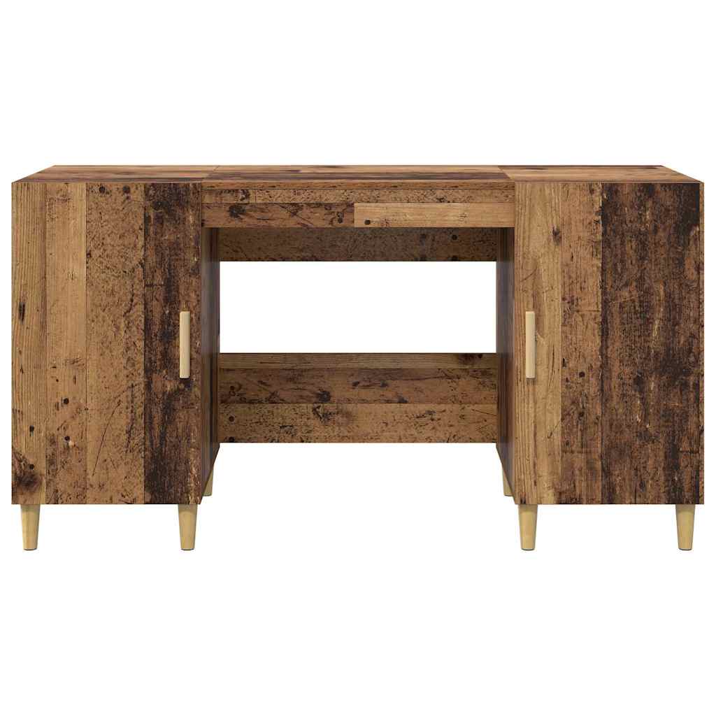 Bureau met plank Oud Hout 140 x 50 x 75 cm Bewerkt hout is nu te koop bij PeponiXL, paradijselijk wonen!