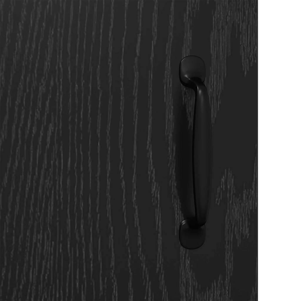 Dressoir Zwart Eiken 69,5 x 34 x 90 cm Bewerkt hout is nu te koop bij PeponiXL, paradijselijk wonen!