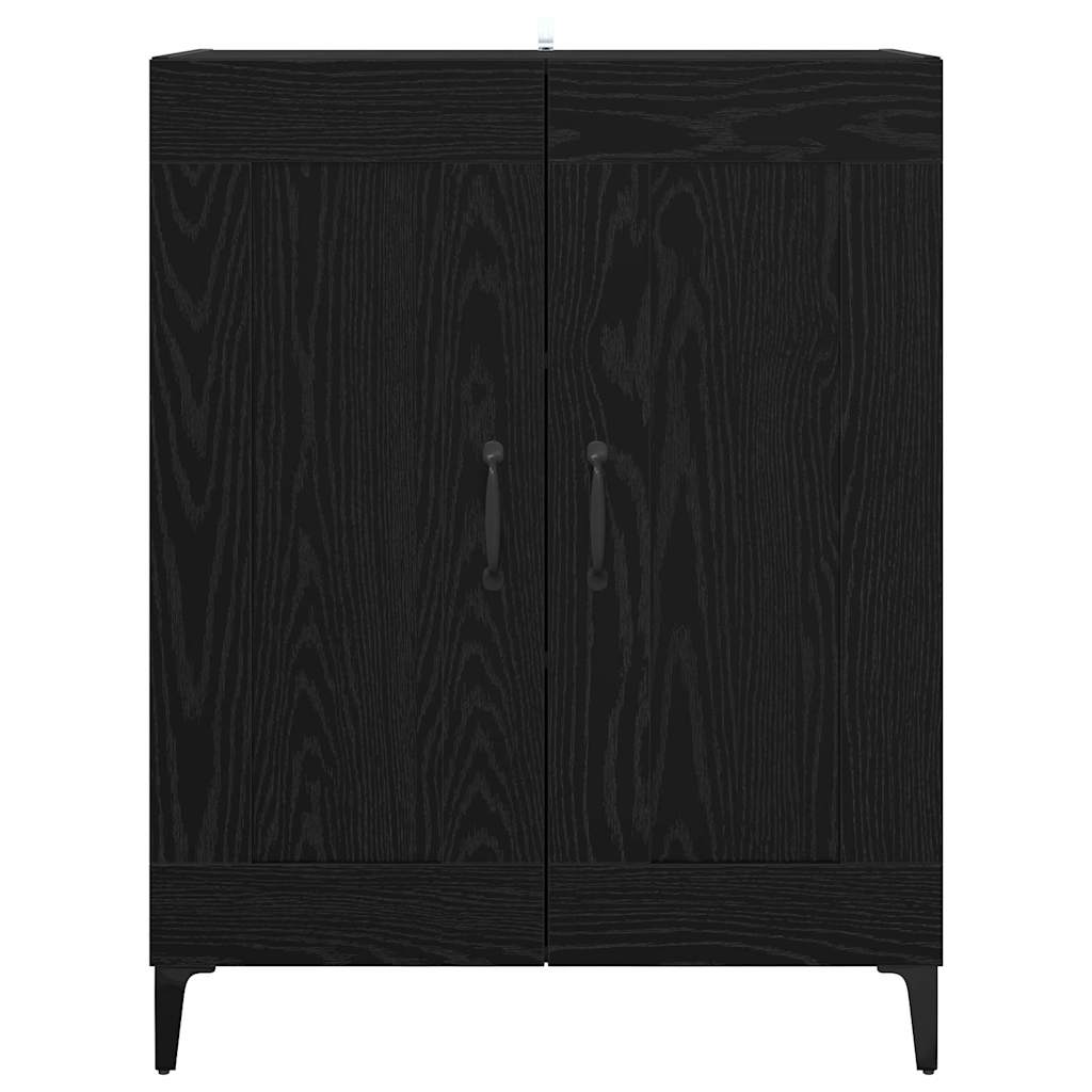 Dressoir Zwart Eiken 69,5 x 34 x 90 cm Bewerkt hout is nu te koop bij PeponiXL, paradijselijk wonen!