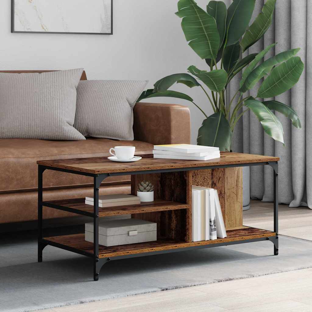 Salontafel Oud Hout 100 x 50 x 45 cm Bewerkt hout is nu te koop bij PeponiXL, paradijselijk wonen!