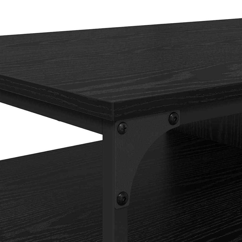 Salontafel Zwart Eiken 100 x 50 x 45 cm Bewerkt hout is nu te koop bij PeponiXL, paradijselijk wonen!