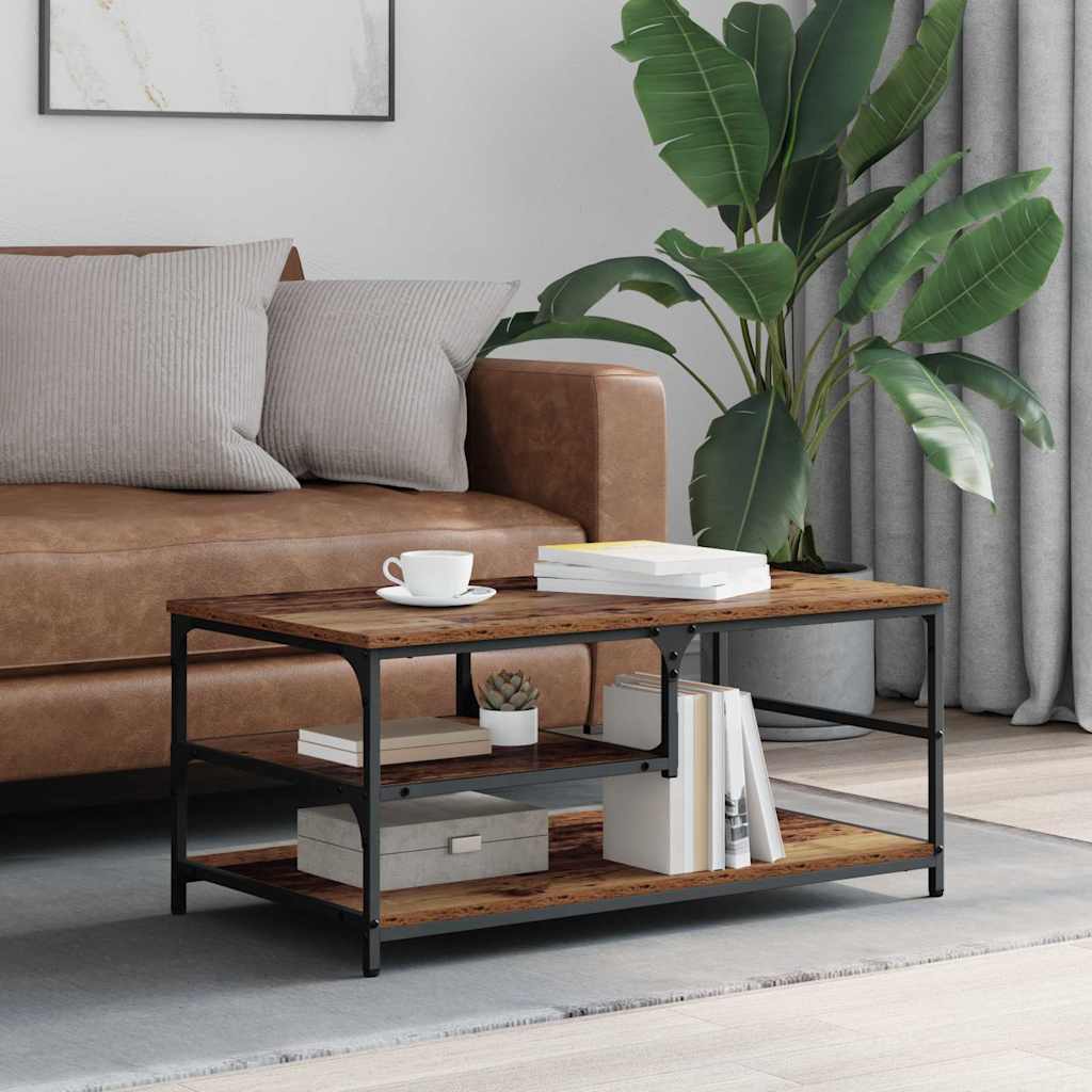 Salontafel Oud Hout 90 x 49 x 40 cm Bewerkt hout is nu te koop bij PeponiXL, paradijselijk wonen!