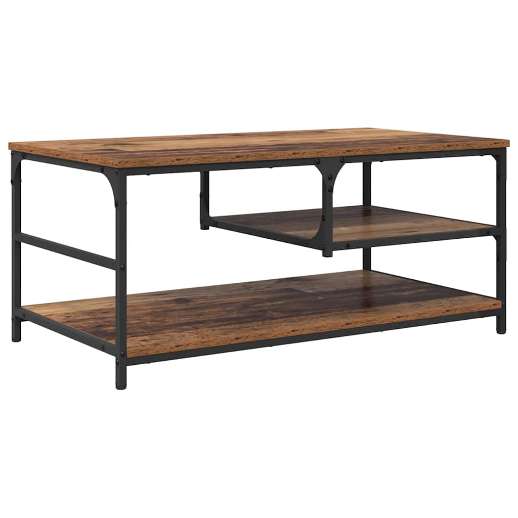 Salontafel Oud Hout 90 x 49 x 40 cm Bewerkt hout is nu te koop bij PeponiXL, paradijselijk wonen!