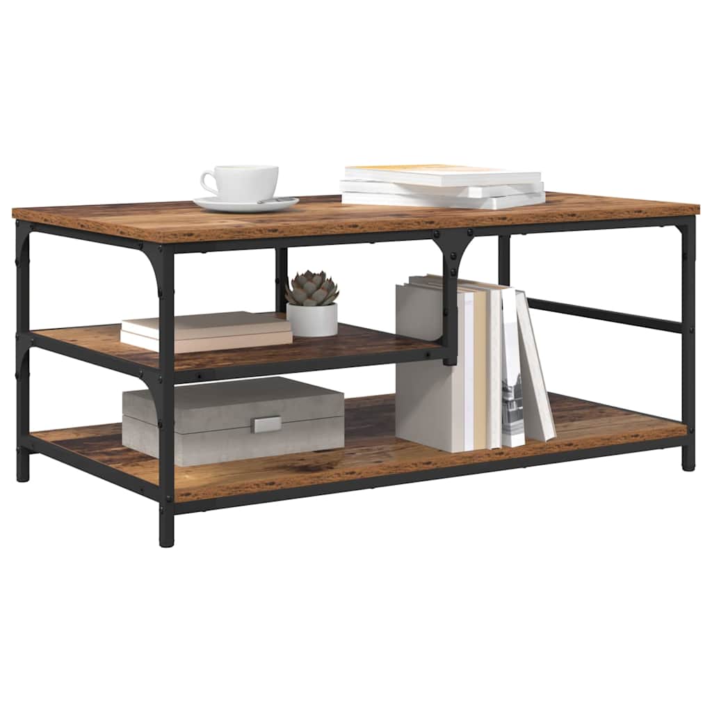 Salontafel Oud Hout 90 x 49 x 40 cm Bewerkt hout is nu te koop bij PeponiXL, paradijselijk wonen!