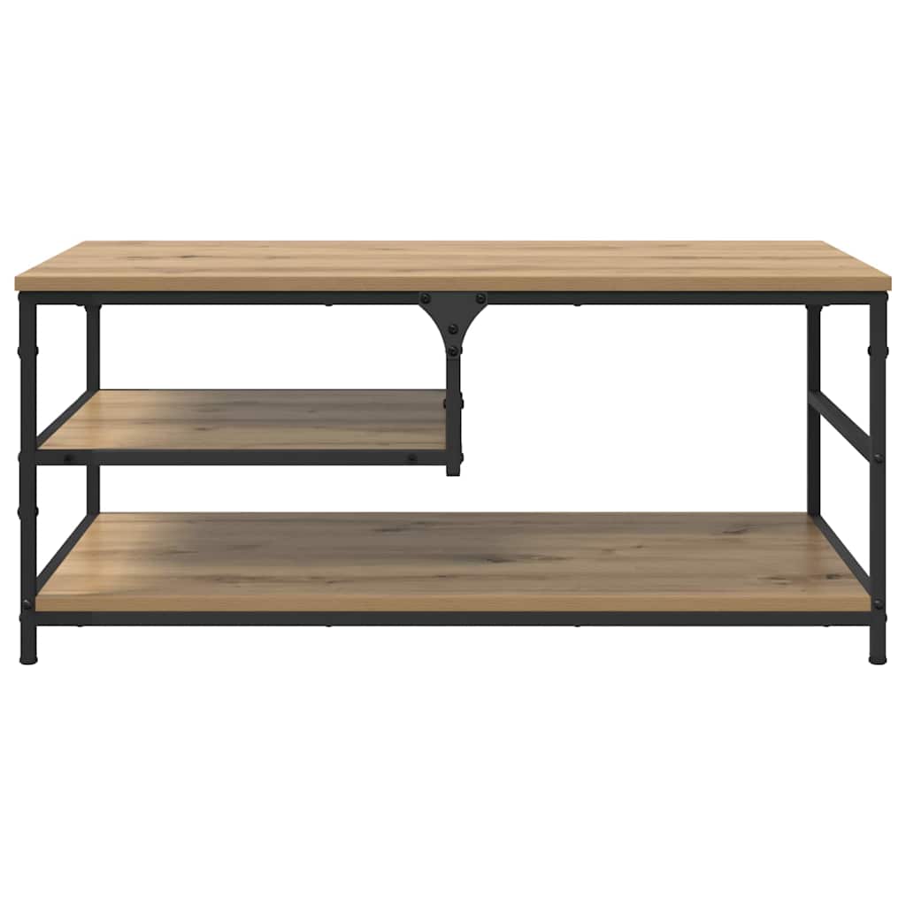 Salontafel Artisan Eiken 90 x 49 x 40 cm Bewerkt hout is nu te koop bij PeponiXL, paradijselijk wonen!