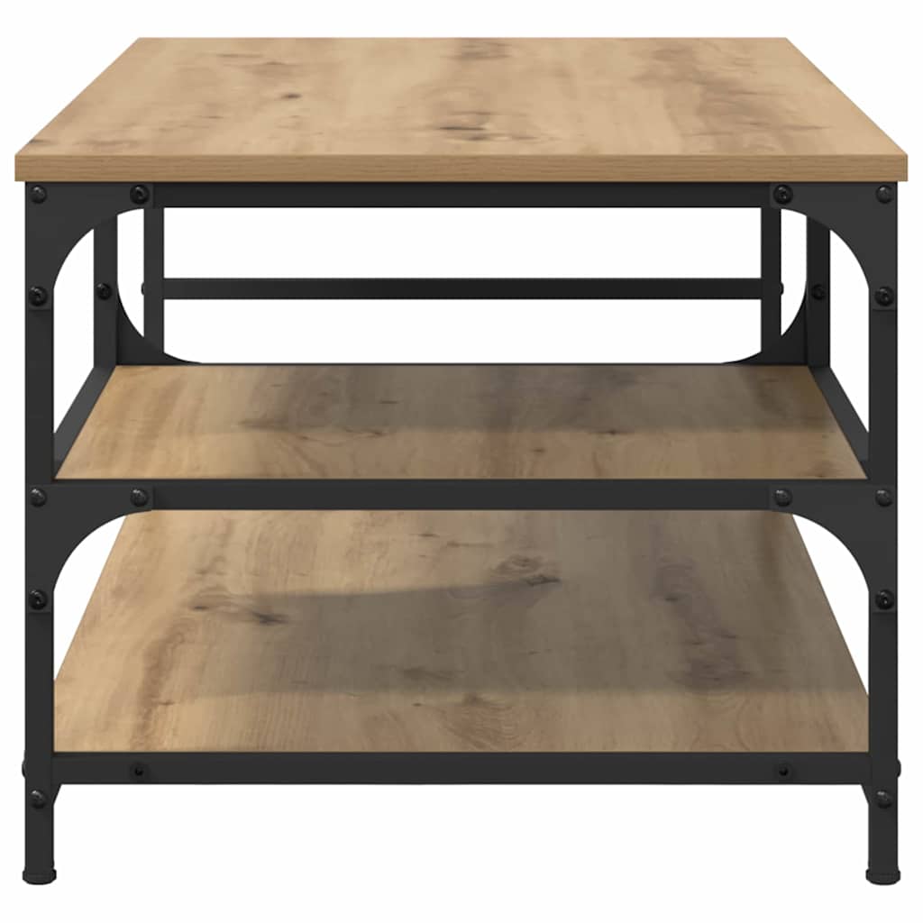 Salontafel Artisan Eiken 90 x 49 x 40 cm Bewerkt hout is nu te koop bij PeponiXL, paradijselijk wonen!