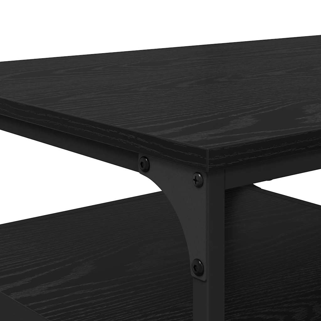Salontafel Zwart Eiken 90 x 49 x 40 cm Bewerkt hout is nu te koop bij PeponiXL, paradijselijk wonen!