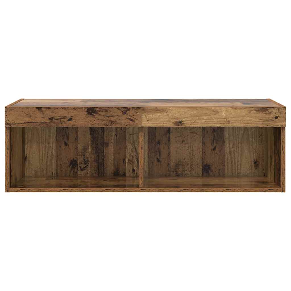 Tv-meubelset met LED Oud Hout 100 x 30 x 30 cm Bewerkt hout is nu te koop bij PeponiXL, paradijselijk wonen!
