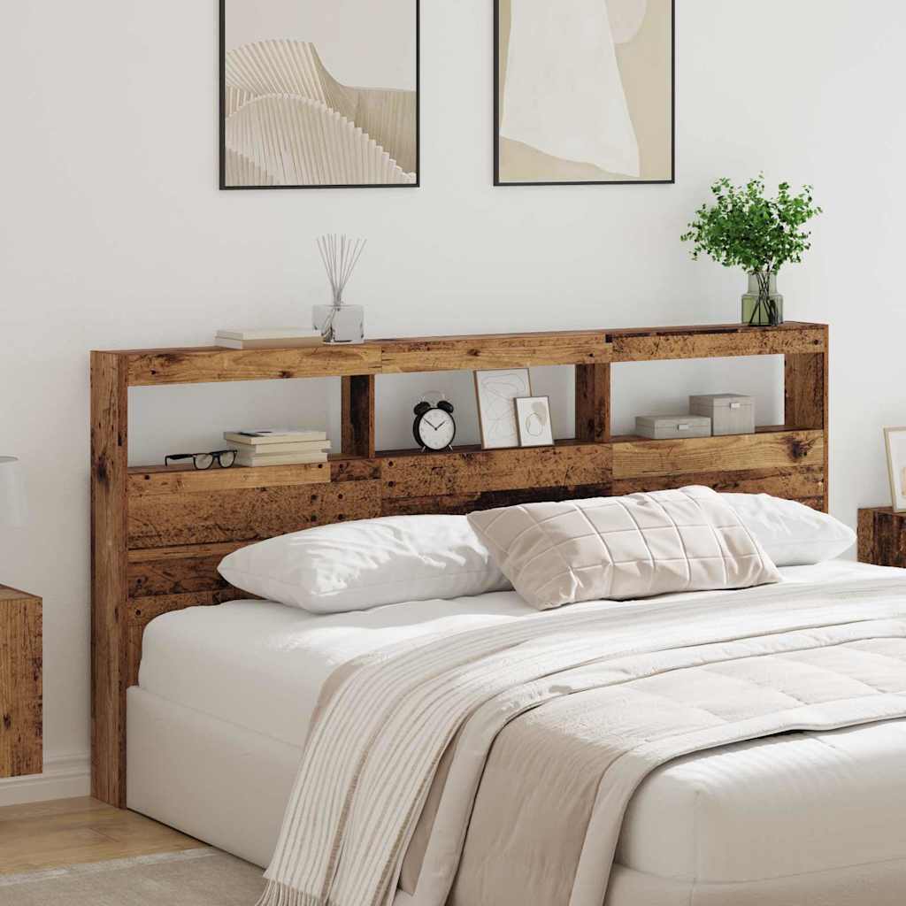 Hoofdbord met plank Oud Hout 200 x 17 x 102 cm Bewerkt hout is nu te koop bij PeponiXL, paradijselijk wonen!