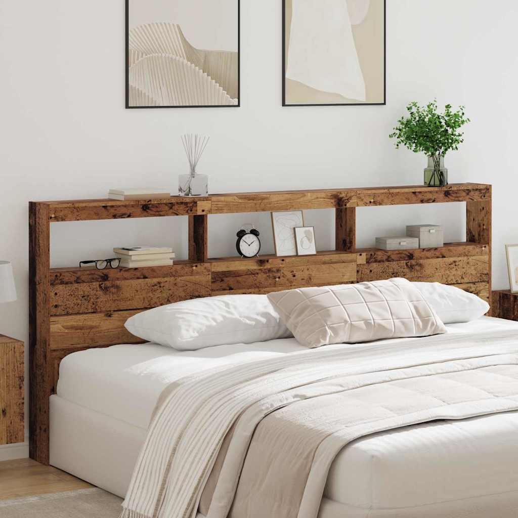 Hoofdbord met plank Oud Hout 220 x 17 x 102 cm Bewerkt hout is nu te koop bij PeponiXL, paradijselijk wonen!