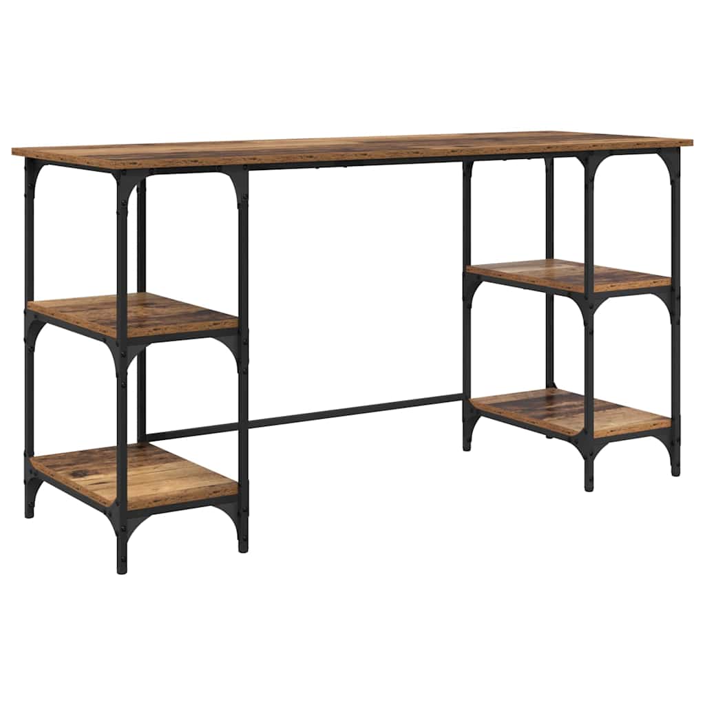 Bureau met plank Oud Hout 140 x 50 x 75 cm Bewerkt hout is nu te koop bij PeponiXL, paradijselijk wonen!