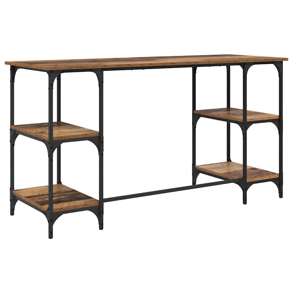 Bureau met plank Oud Hout 140 x 50 x 75 cm Bewerkt hout is nu te koop bij PeponiXL, paradijselijk wonen!