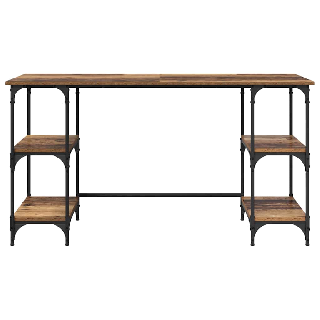 Bureau met plank Oud Hout 140 x 50 x 75 cm Bewerkt hout is nu te koop bij PeponiXL, paradijselijk wonen!