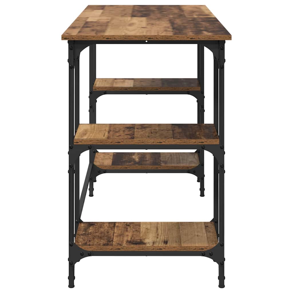 Bureau met plank Oud Hout 140 x 50 x 75 cm Bewerkt hout is nu te koop bij PeponiXL, paradijselijk wonen!