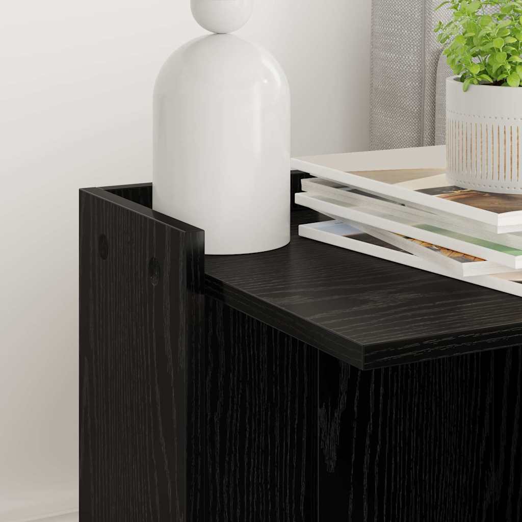 Kattenbak Omheining Zwart Eiken 42 x 42 x 51 cm Bewerkt hout is nu te koop bij PeponiXL, paradijselijk wonen!