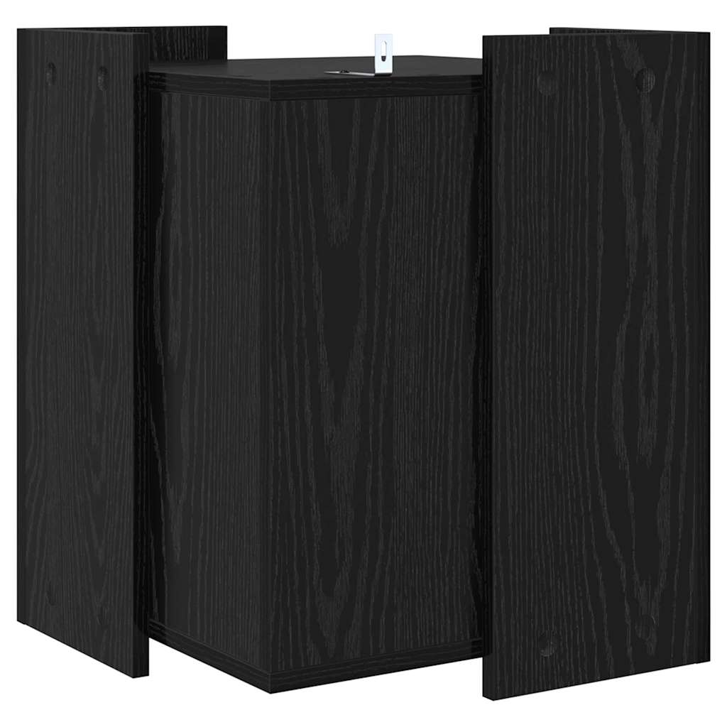 Kattenbak Omheining Zwart Eiken 42 x 42 x 51 cm Bewerkt hout is nu te koop bij PeponiXL, paradijselijk wonen!