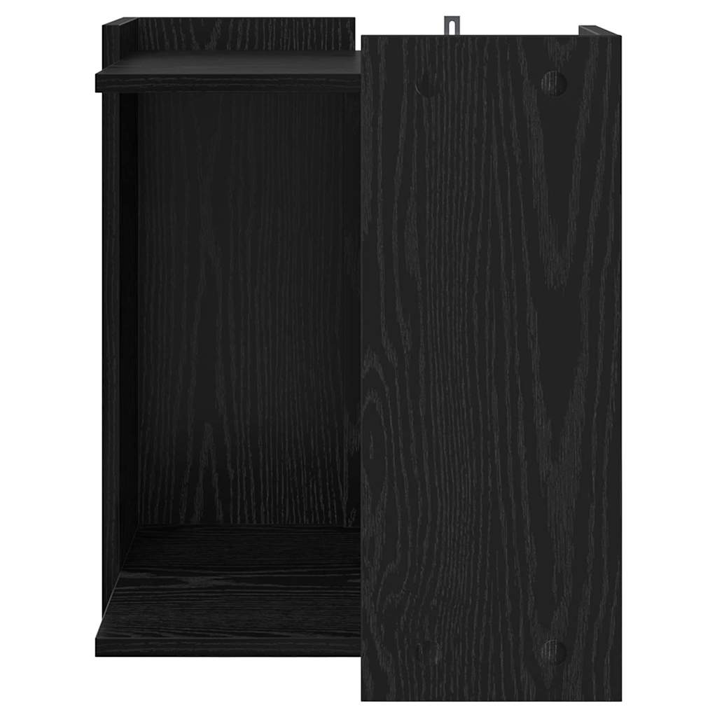 Kattenbak Omheining Zwart Eiken 42 x 42 x 51 cm Bewerkt hout is nu te koop bij PeponiXL, paradijselijk wonen!