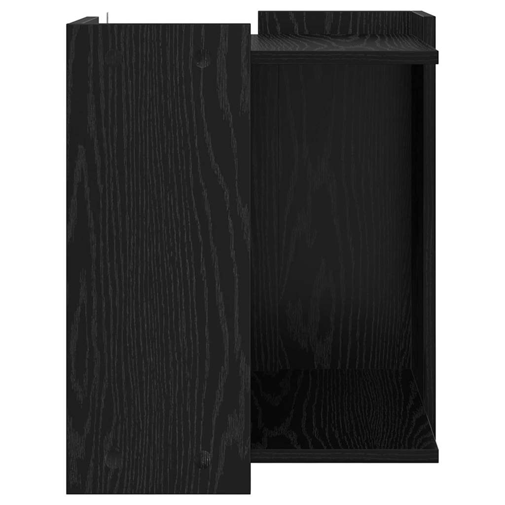 Kattenbak Omheining Zwart Eiken 42 x 42 x 51 cm Bewerkt hout is nu te koop bij PeponiXL, paradijselijk wonen!