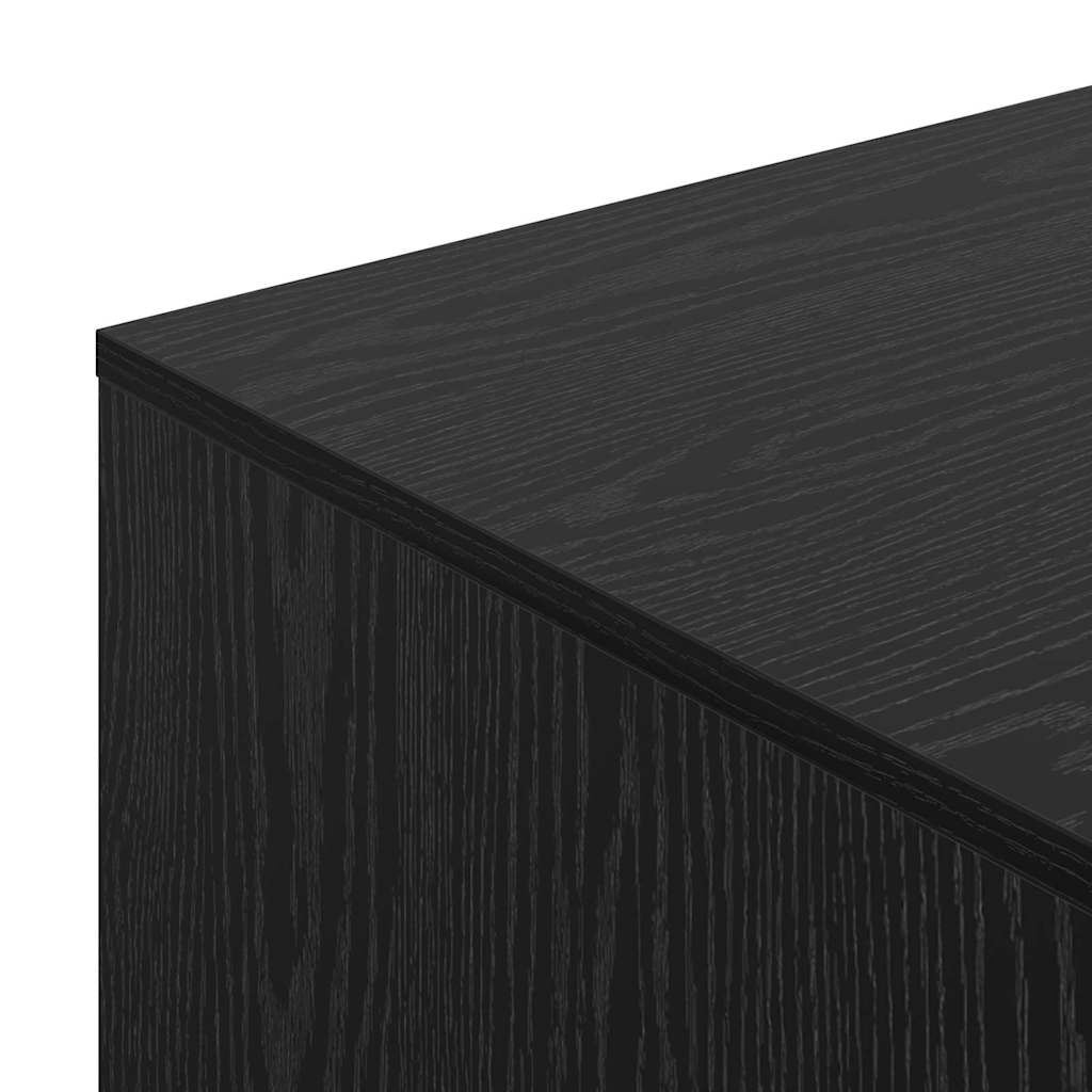 Kattenbak Omheining Zwart Eiken 47 x 59 x 42 cm Bewerkt hout is nu te koop bij PeponiXL, paradijselijk wonen!