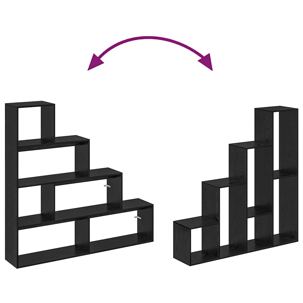Kamerscherm Boekenkast Zwart Eiken 143,5 x 29 x 143,5 cm is nu te koop bij PeponiXL, paradijselijk wonen!