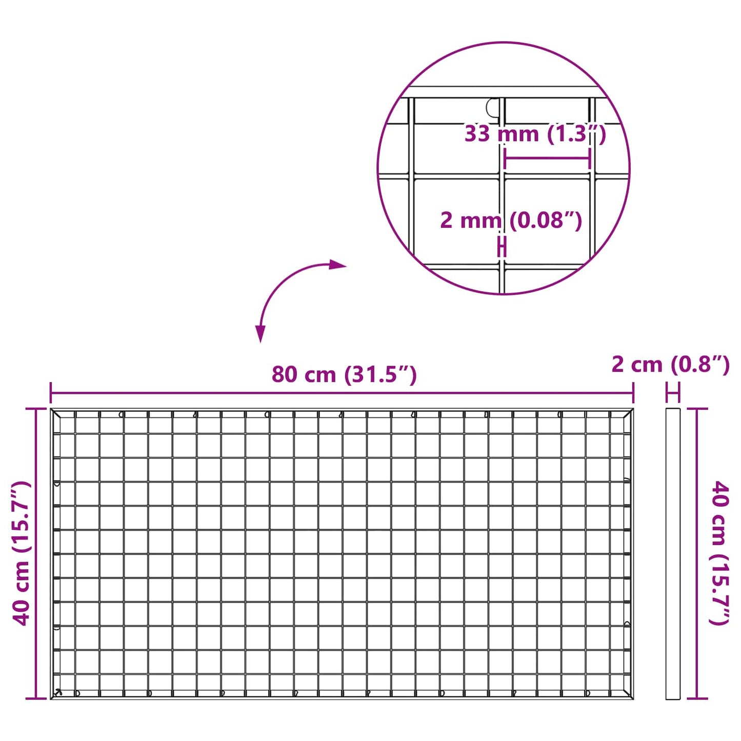 Rooster Zilver 80 x 40 x 2 cm Warmgedipt Gegalvaniseerd Staal is nu te koop bij PeponiXL, paradijselijk wonen!