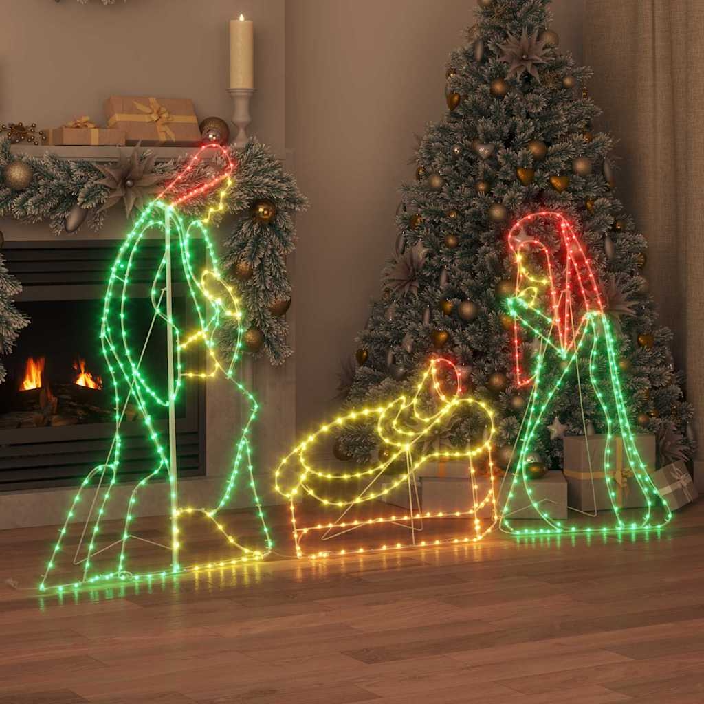 Verlichte Kerstscene met 550 LED Multikleur 112 x 71,5 cm PVC is nu te koop bij PeponiXL, paradijselijk wonen!