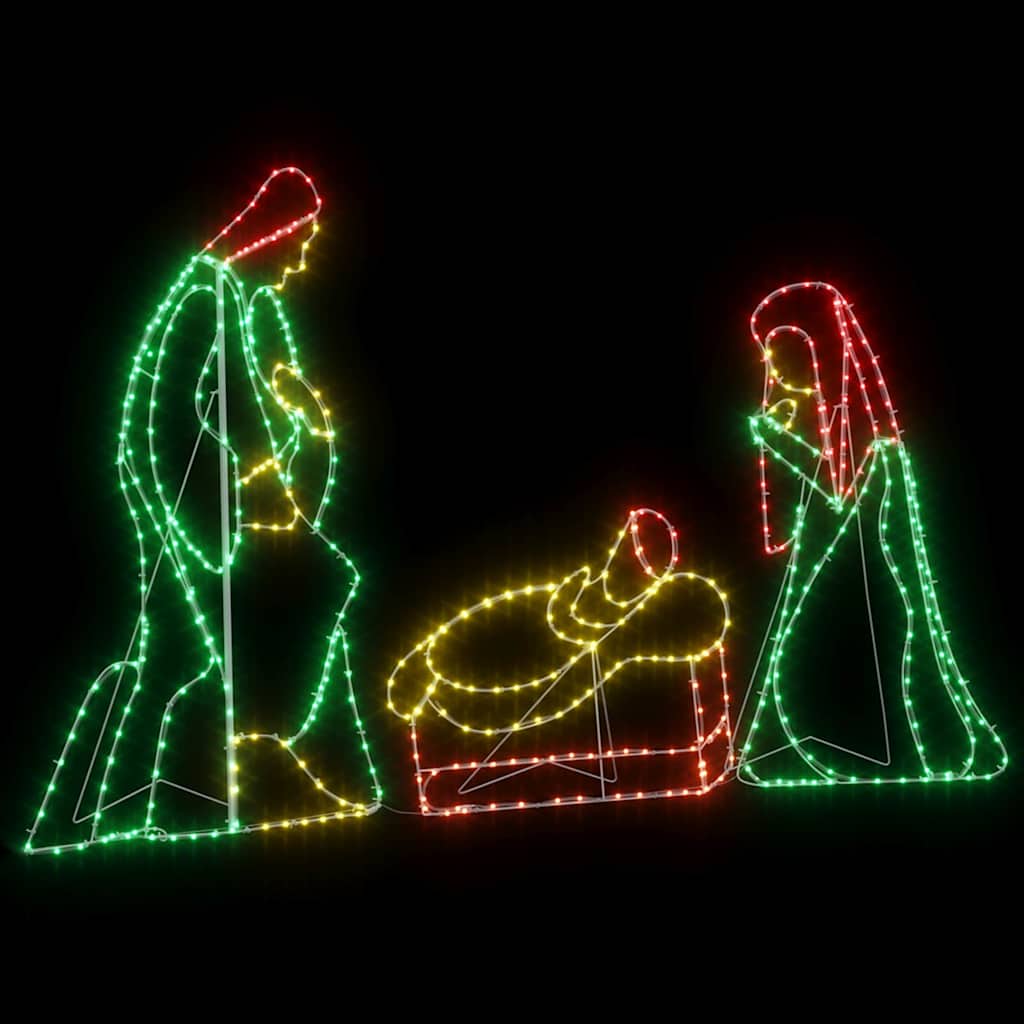 Verlichte Kerstscene met 550 LED Multikleur 112 x 71,5 cm PVC is nu te koop bij PeponiXL, paradijselijk wonen!
