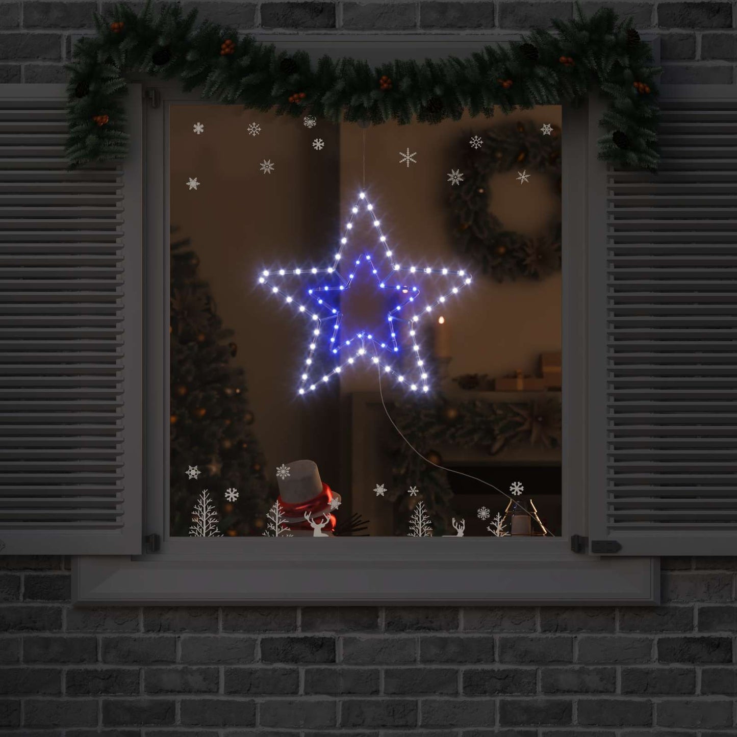 Kerstster met 72 LED Koud Wit 51,5 x 50 x 0,65 cm IJzer is nu te koop bij PeponiXL, paradijselijk wonen!