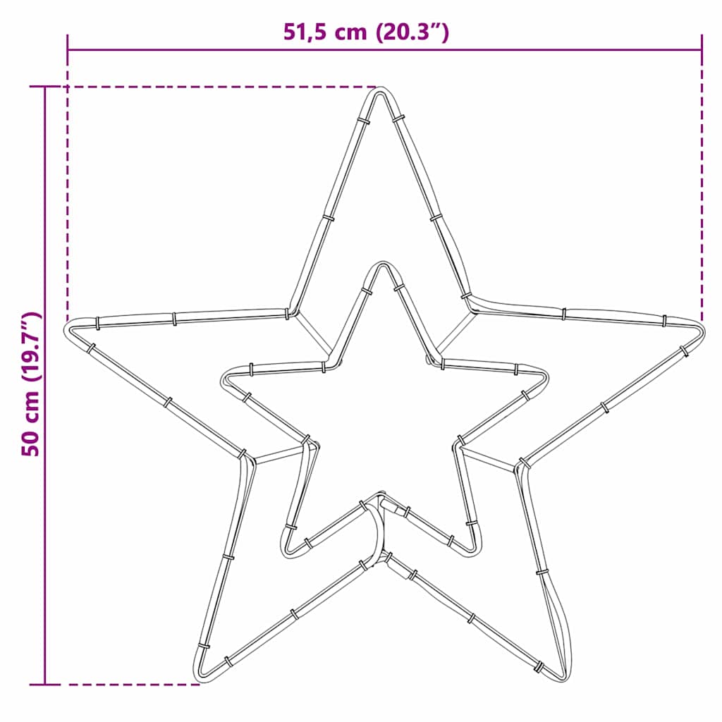 Kerstster met 72 LED Koud Wit 51,5 x 50 x 0,65 cm IJzer is nu te koop bij PeponiXL, paradijselijk wonen!