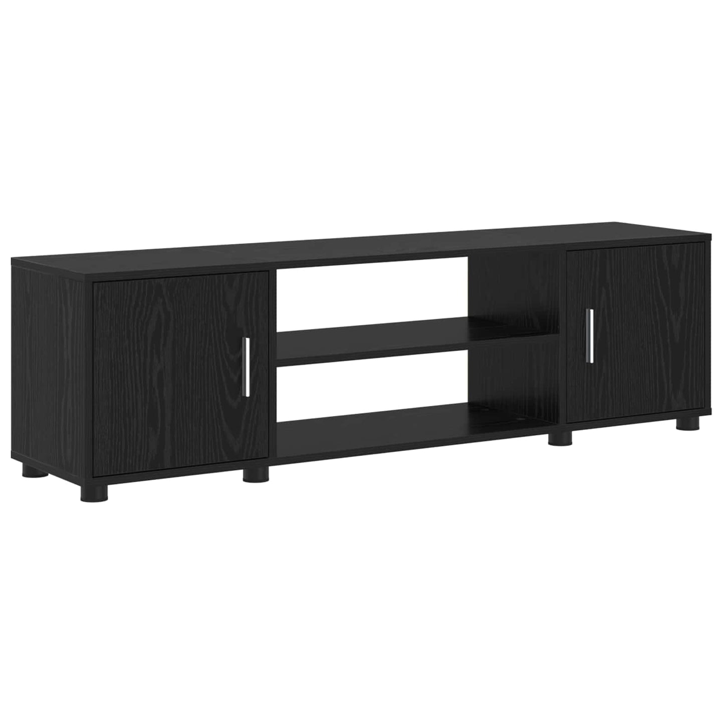 Tv-meubelset Zwart Eiken Bewerkt hout is nu te koop bij PeponiXL, paradijselijk wonen!