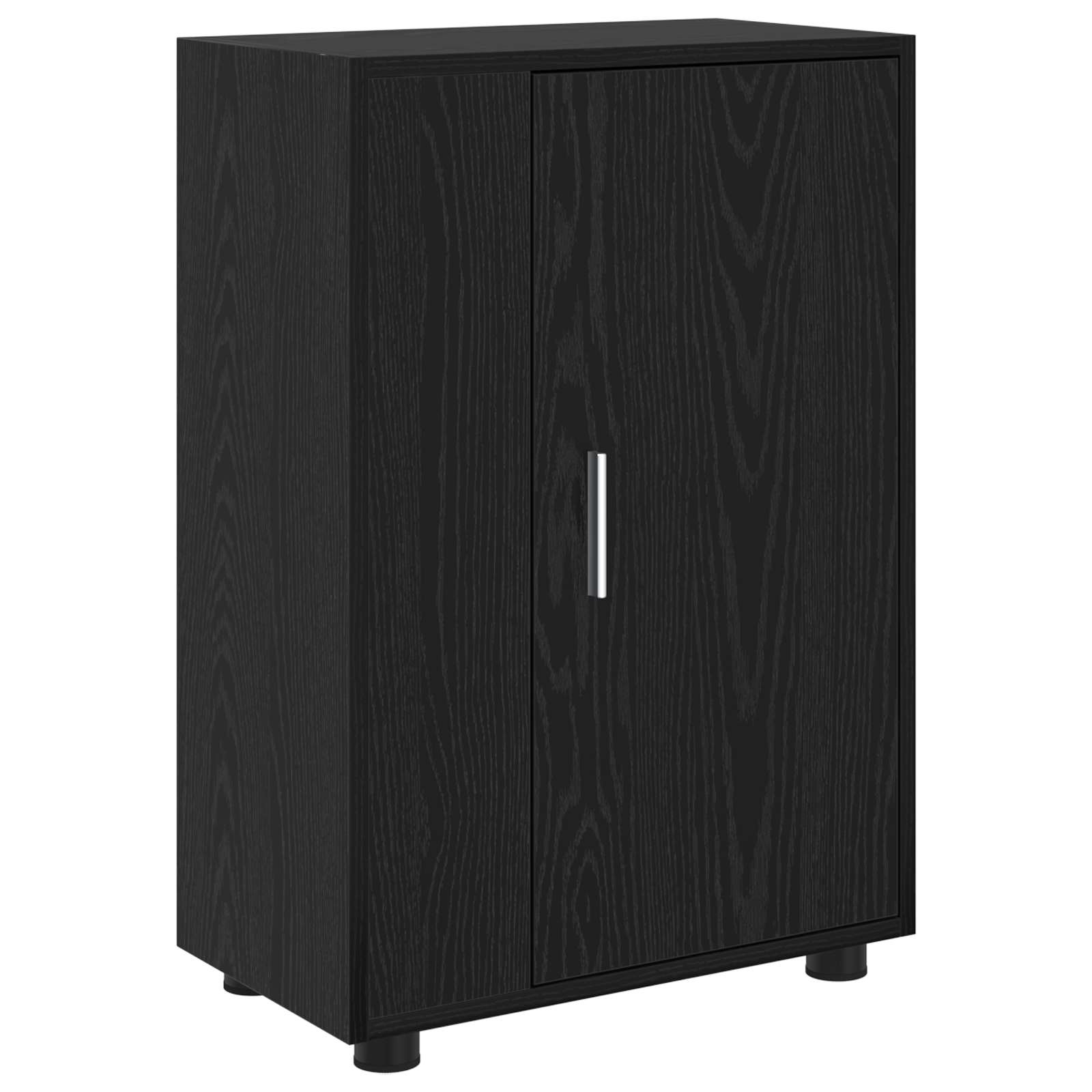 Tv-meubelset Zwart Eiken Bewerkt hout is nu te koop bij PeponiXL, paradijselijk wonen!