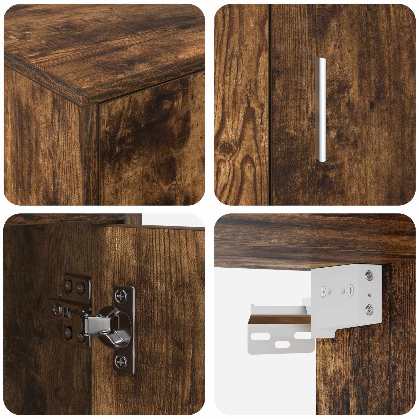 Tv-meubelset Gerookt Eiken Bewerkt hout is nu te koop bij PeponiXL, paradijselijk wonen!