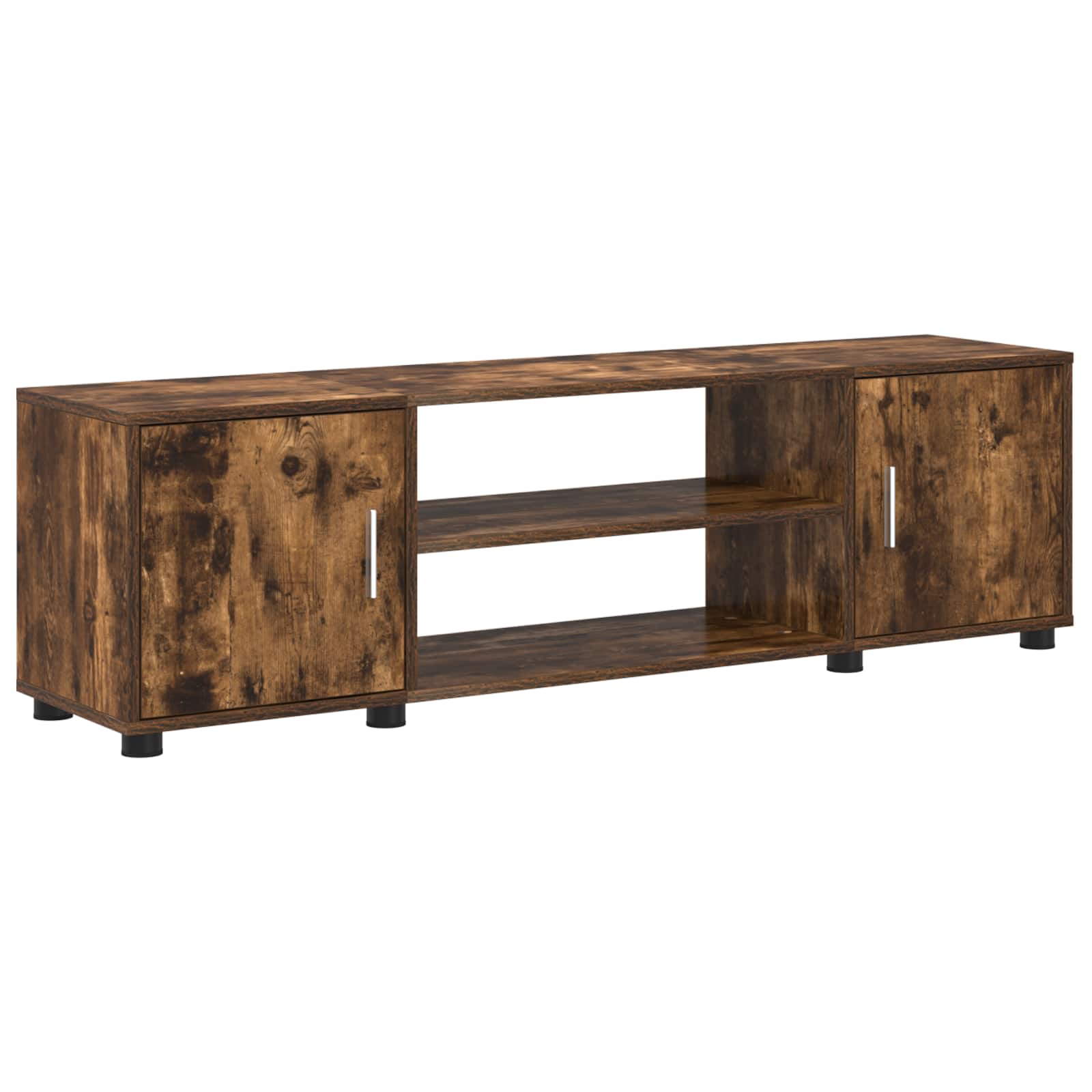 Tv-meubelset Gerookt Eiken Bewerkt hout is nu te koop bij PeponiXL, paradijselijk wonen!