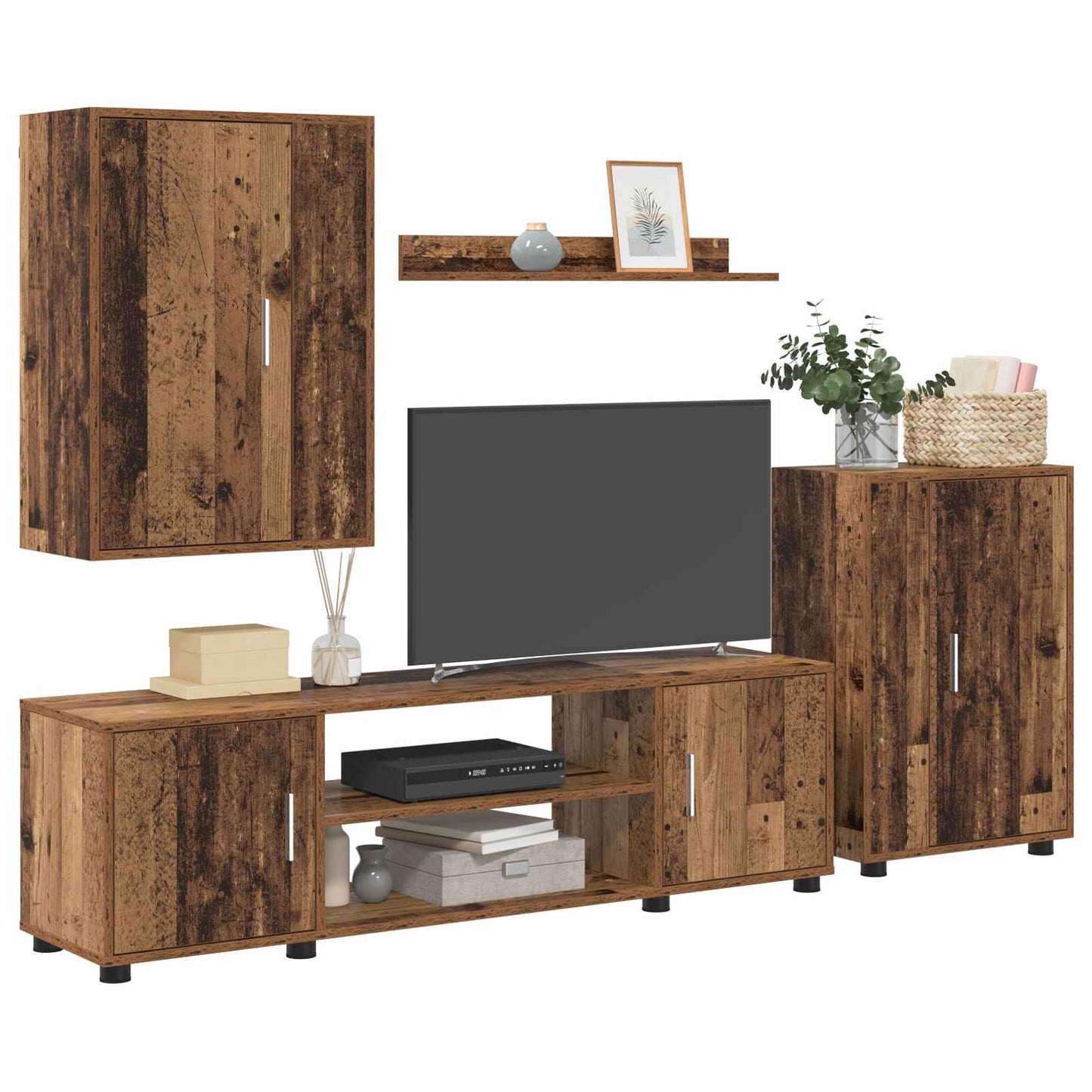 Tv-meubelset Oud Hout Bewerkt hout
