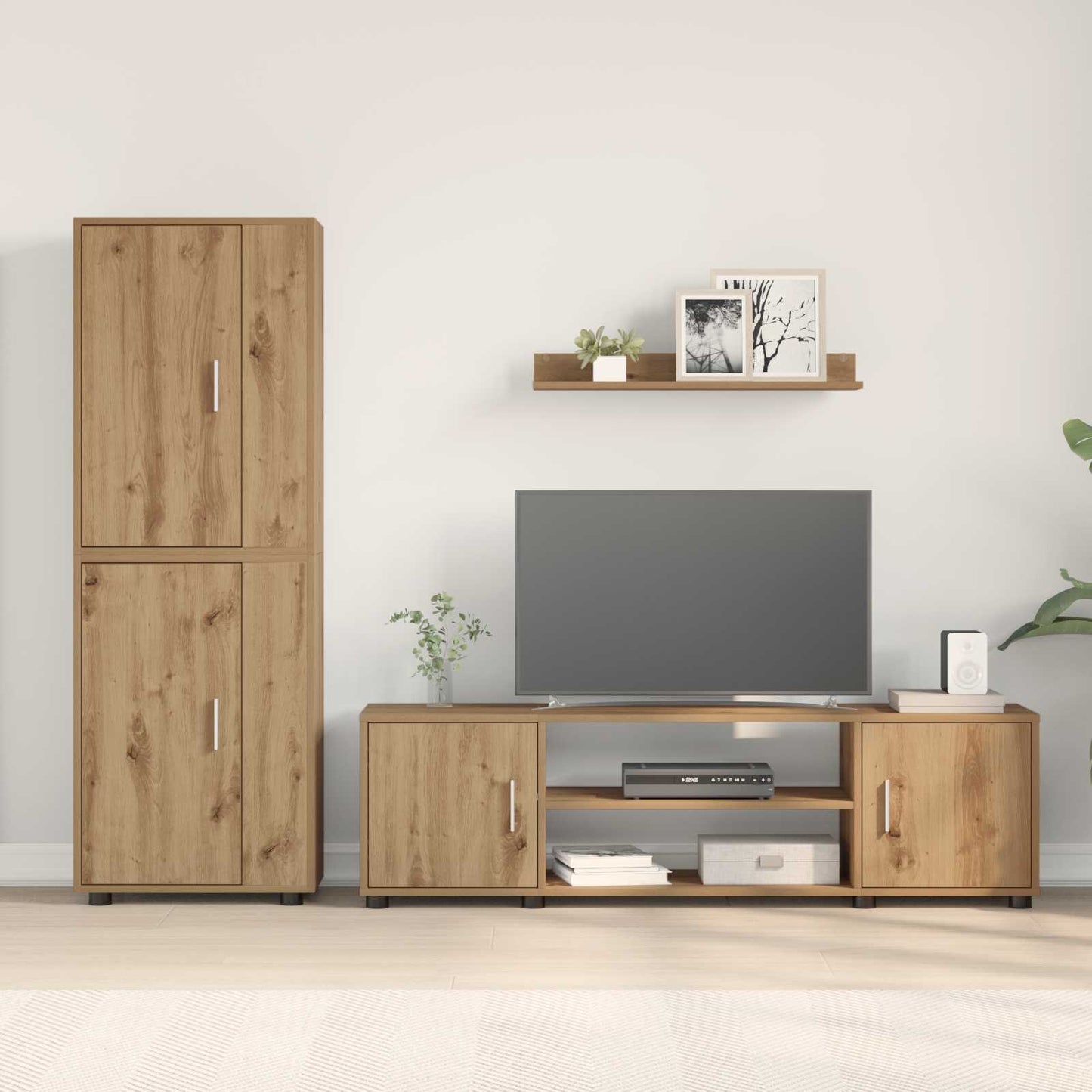 Tv-meubelset Artisan Eiken Bewerkt hout is nu te koop bij PeponiXL, paradijselijk wonen!