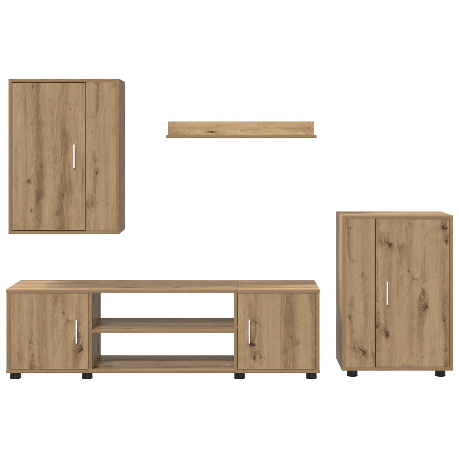 Tv-meubelset Artisan Eiken Bewerkt hout is nu te koop bij PeponiXL, paradijselijk wonen!
