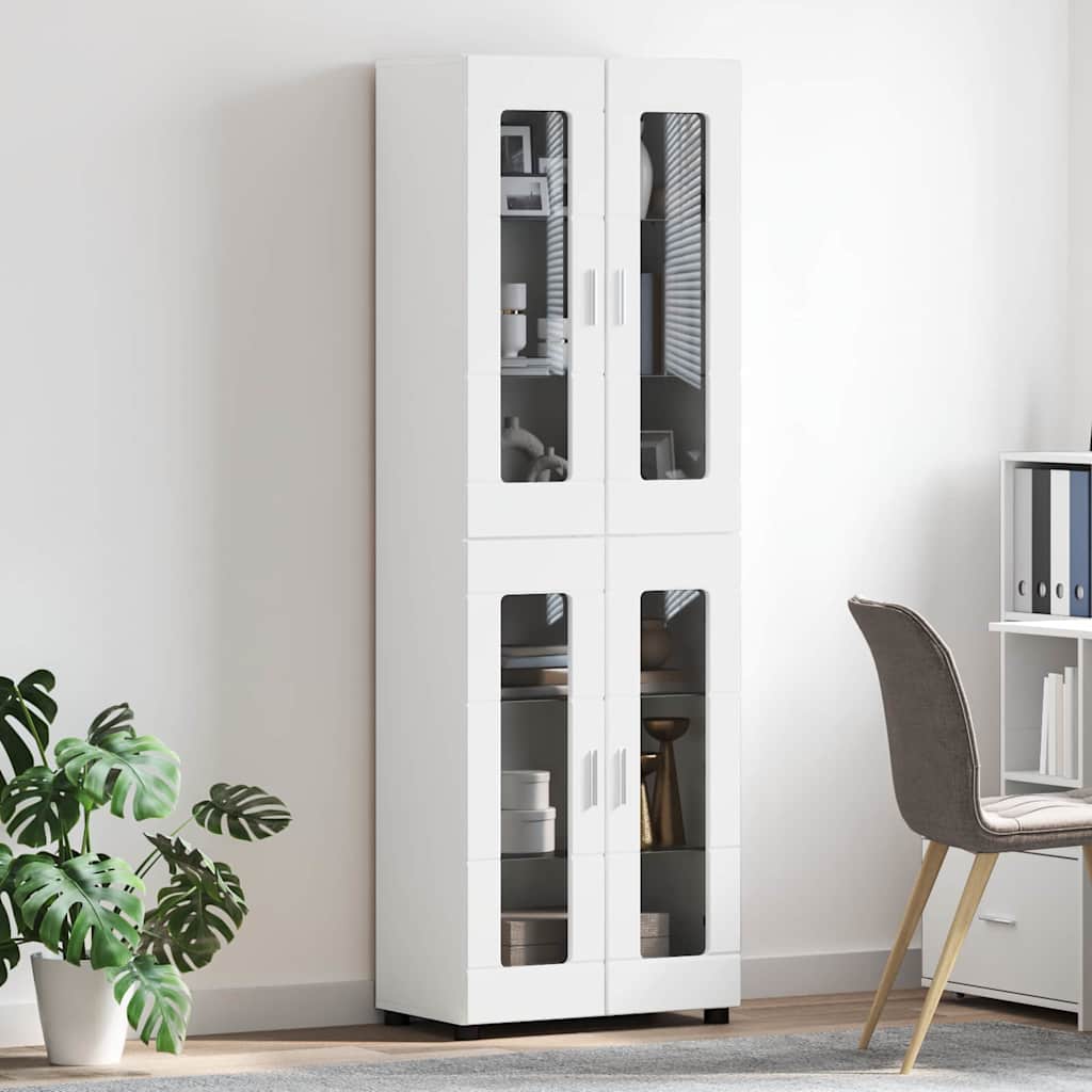 Hoge kast met plank FLORIN Wit 60 x 35 x 182 cm Bewerkt hout is nu te koop bij PeponiXL, paradijselijk wonen!