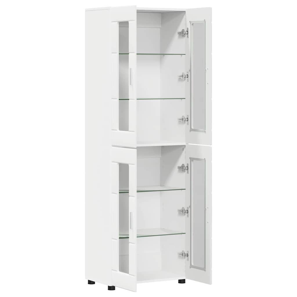 Hoge kast met plank FLORIN Wit 60 x 35 x 182 cm Bewerkt hout is nu te koop bij PeponiXL, paradijselijk wonen!
