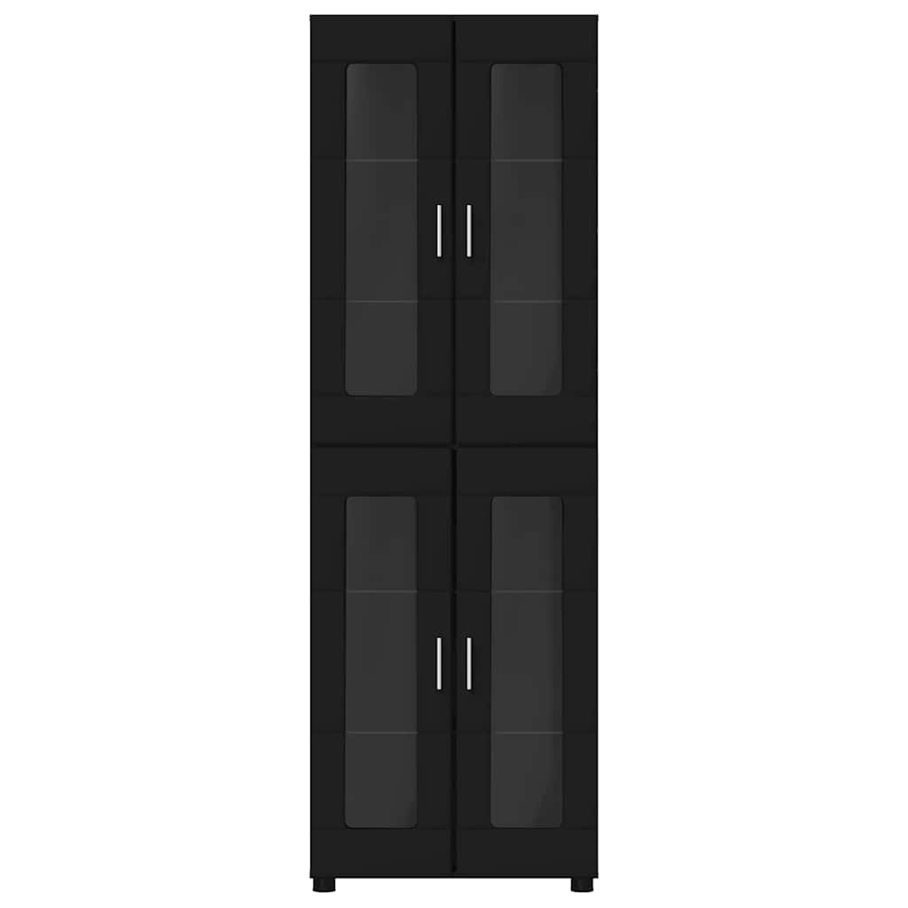 Hoge kast met plank FLORIN Zwart 60 x 35 x 182 cm Bewerkt hout is nu te koop bij PeponiXL, paradijselijk wonen!