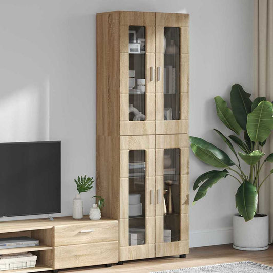 Hoge kast FLORIN Sonoma Eiken 60 x 35 x 182 cm Bewerkt hout is nu te koop bij PeponiXL, paradijselijk wonen!