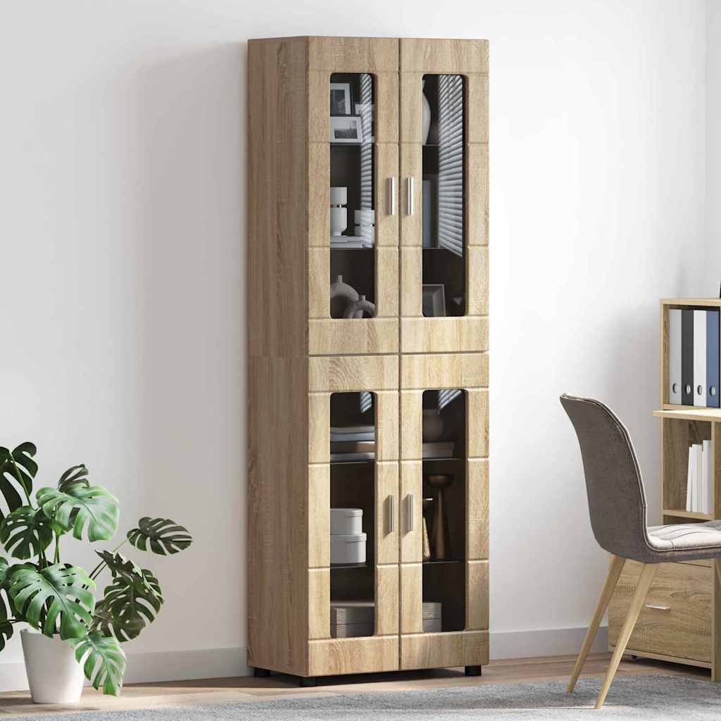 Hoge kast FLORIN Sonoma Eiken 60 x 35 x 182 cm Bewerkt hout is nu te koop bij PeponiXL, paradijselijk wonen!