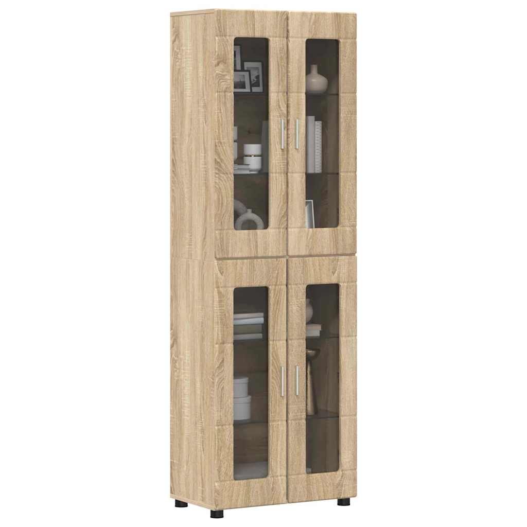Hoge kast FLORIN Sonoma Eiken 60 x 35 x 182 cm Bewerkt hout is nu te koop bij PeponiXL, paradijselijk wonen!