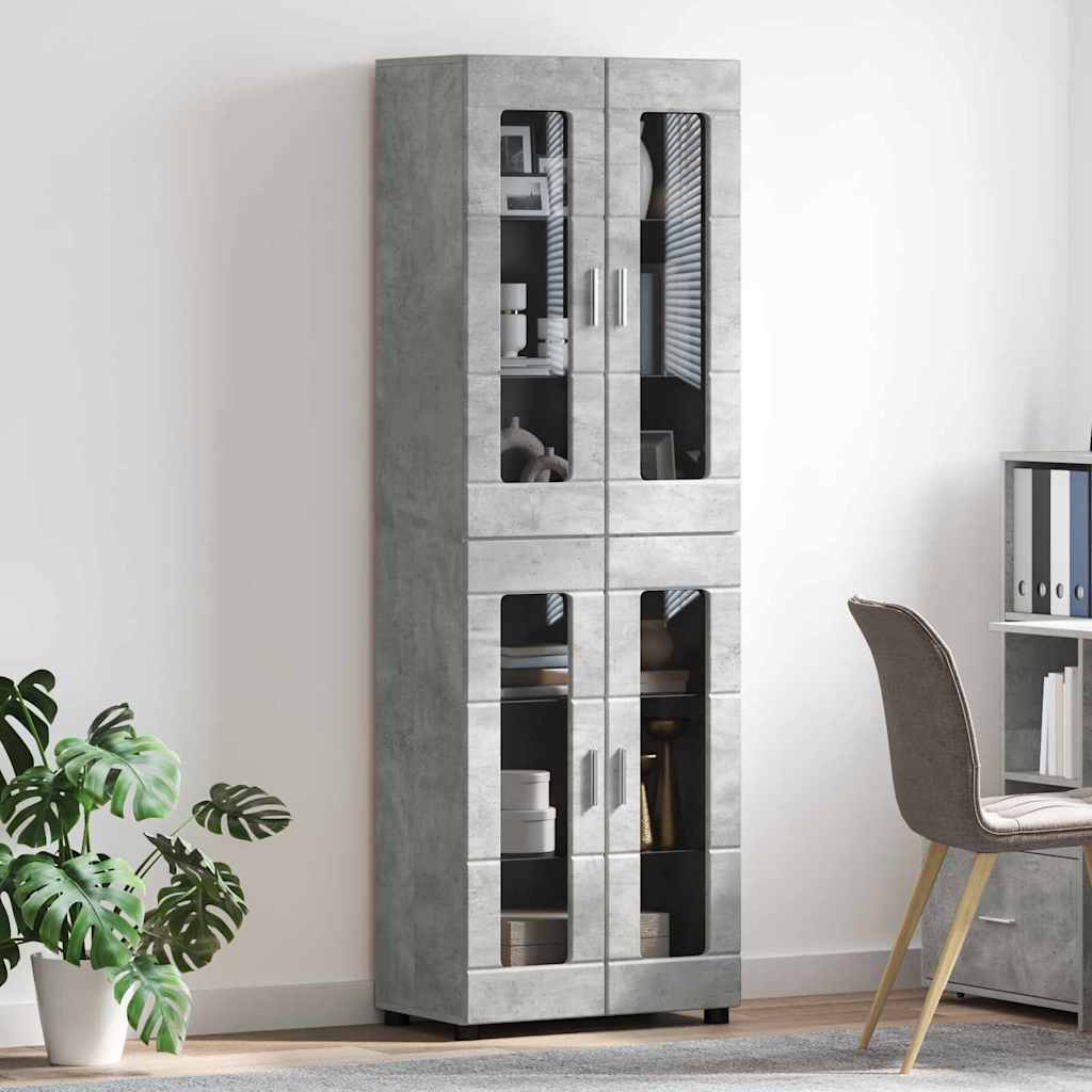 Hoge kast FLORIN Beton Grijs 60 x 35 x 182 cm Bewerkt hout is nu te koop bij PeponiXL, paradijselijk wonen!