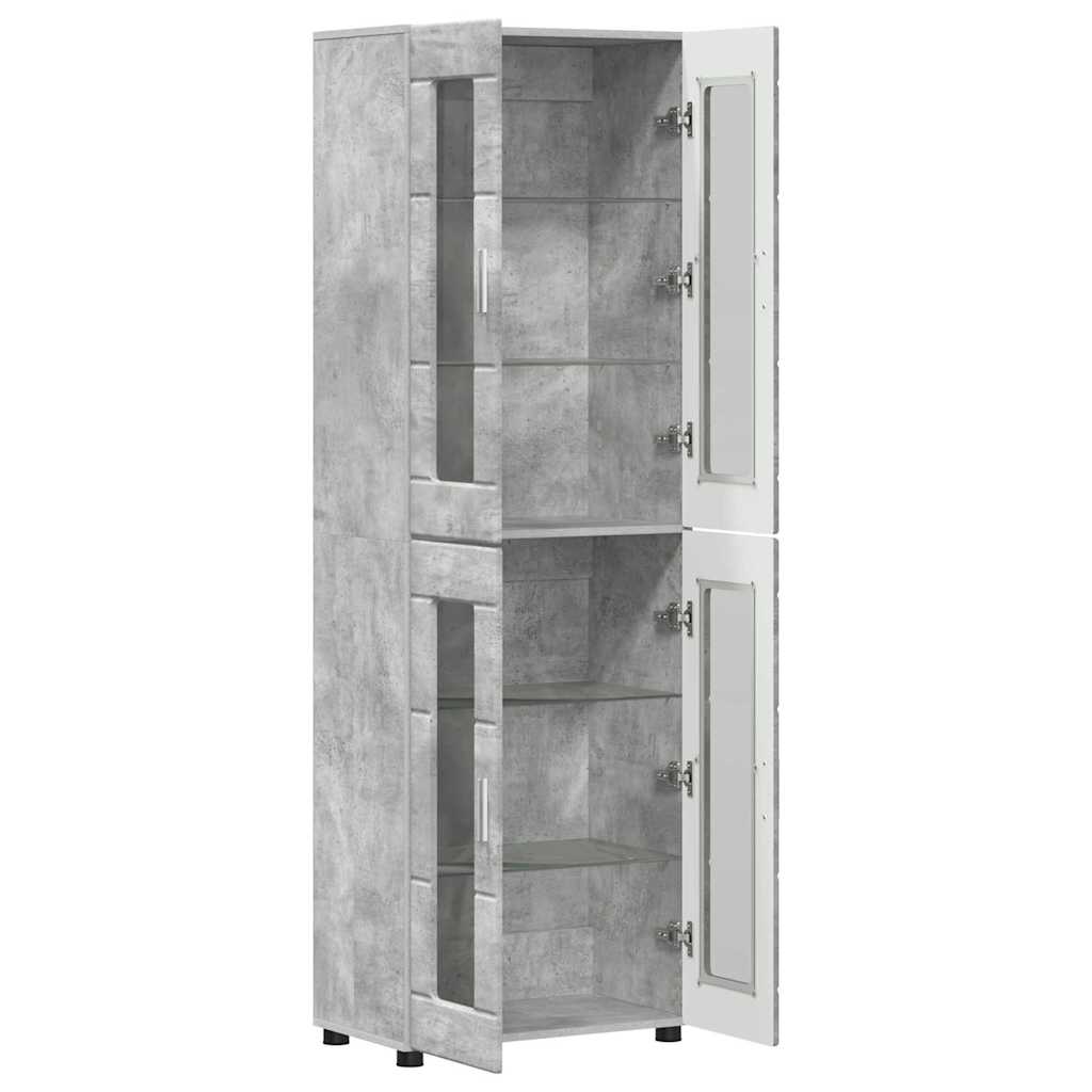 Hoge kast FLORIN Beton Grijs 60 x 35 x 182 cm Bewerkt hout is nu te koop bij PeponiXL, paradijselijk wonen!