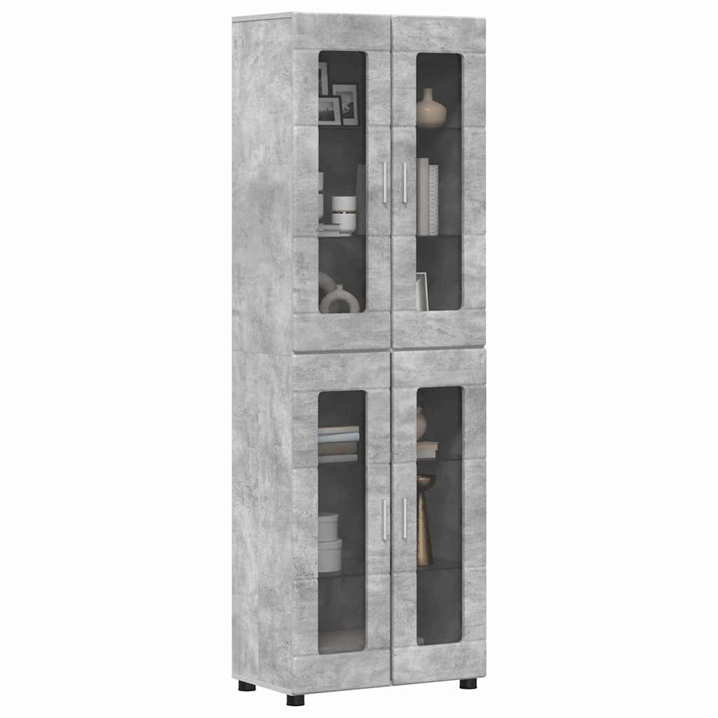Hoge kast FLORIN Beton Grijs 60 x 35 x 182 cm Bewerkt hout is nu te koop bij PeponiXL, paradijselijk wonen!