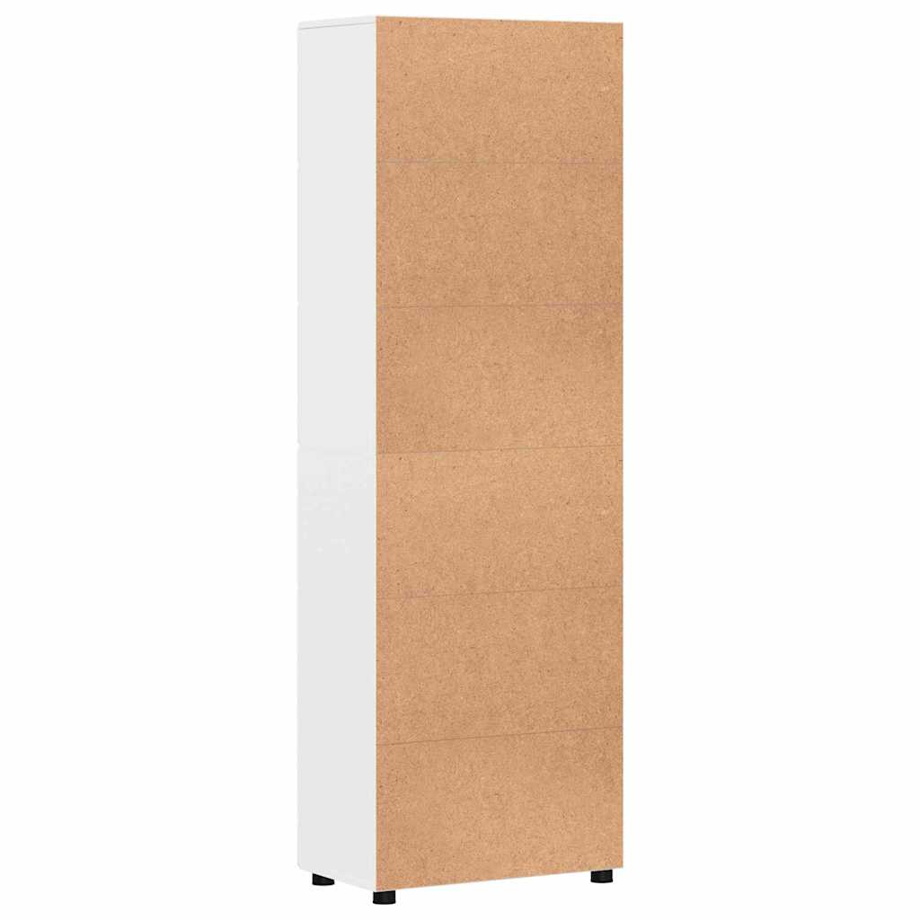 Hoge kast FLORIN Hoogglans wit 60 x 35 x 182 cm Bewerkt hout is nu te koop bij PeponiXL, paradijselijk wonen!